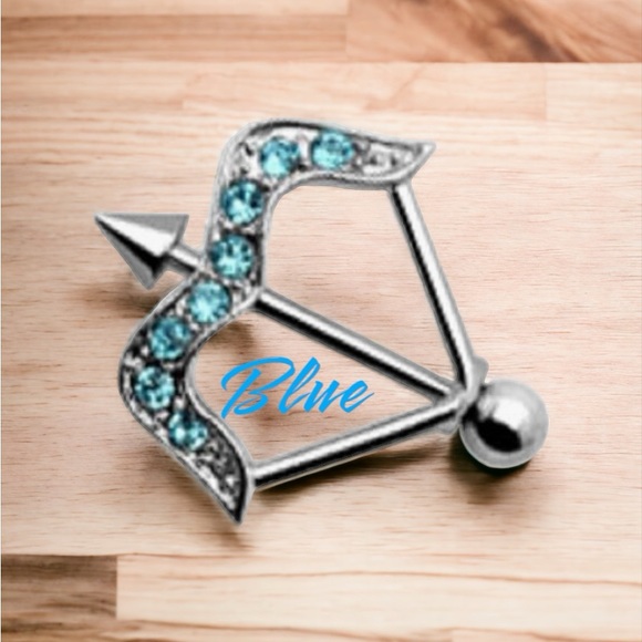 A Pair of Body Accent Nipple Barbell Bow & Arrow - Picture 3 of 7